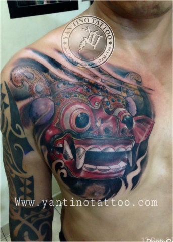 barong-mask-tattoo-black-grey-realistic-good-ubud-studio-best-kings-bali-tino-Color